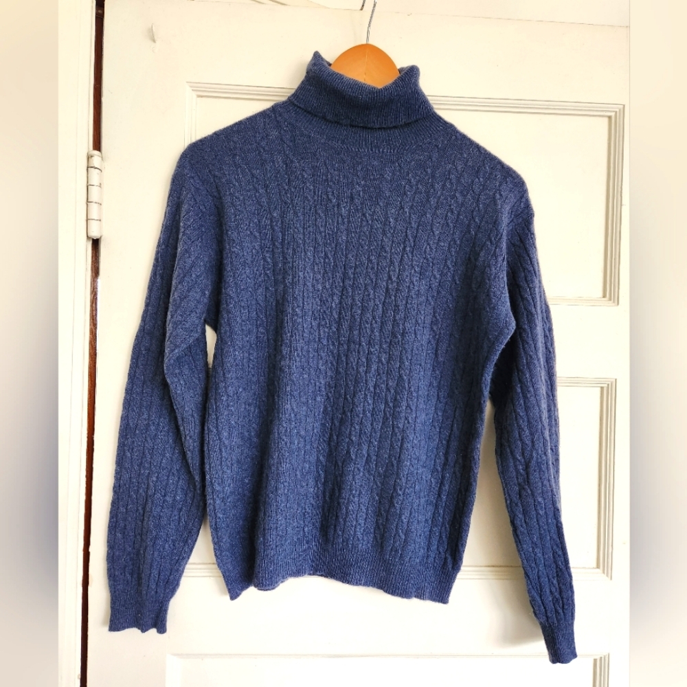 Cableknit Cashmere Sweater Vintage Small - Picture 1 of 6